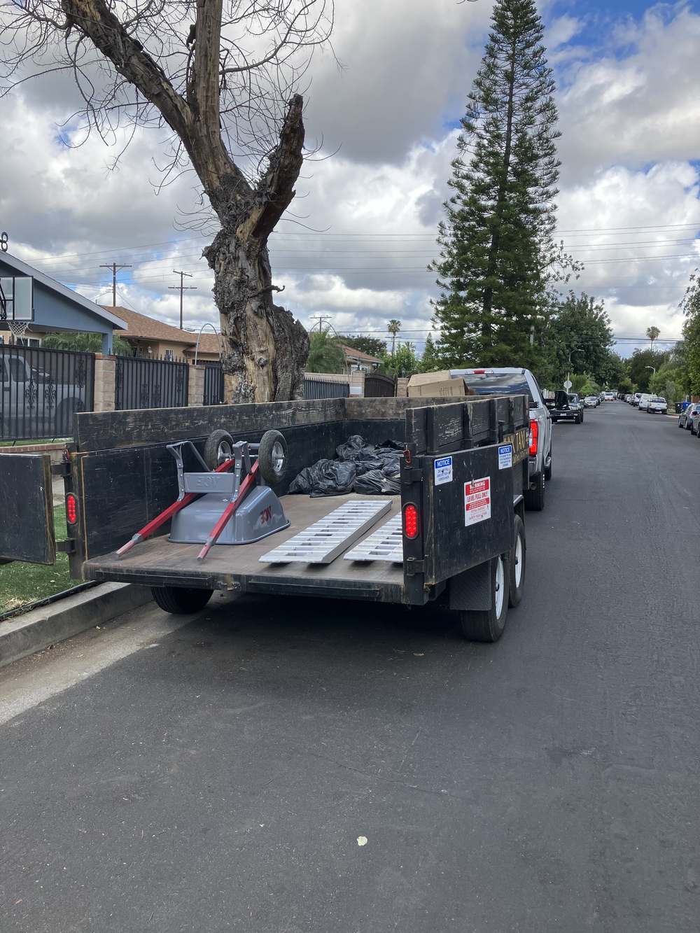 Junk Removal Northridge trailer on a job